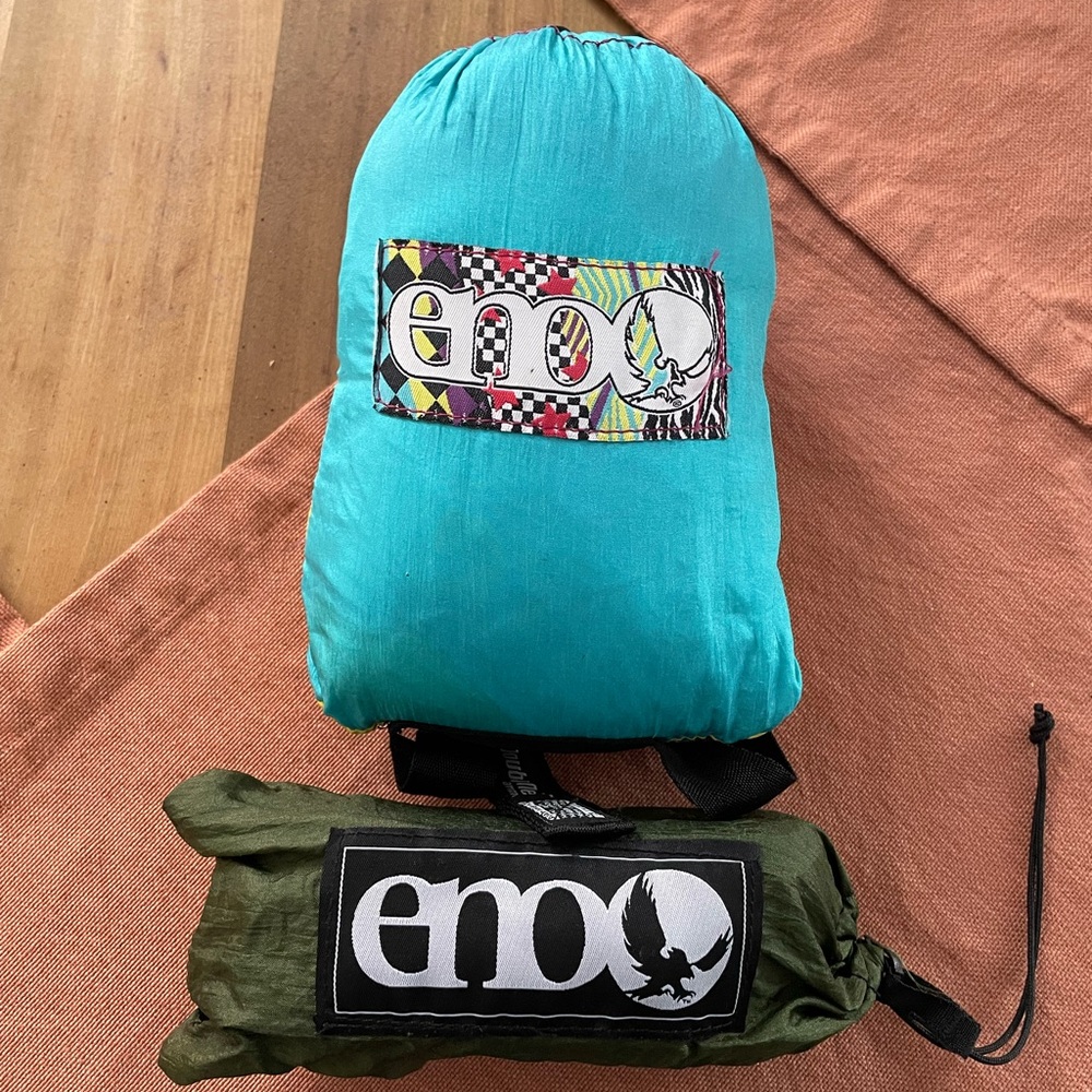 ENO Doublenest Hammock & Straps in Retro Tri Color